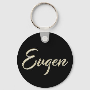 Chaveiro Eugen Name whitegold Button Schlüsselanhänger