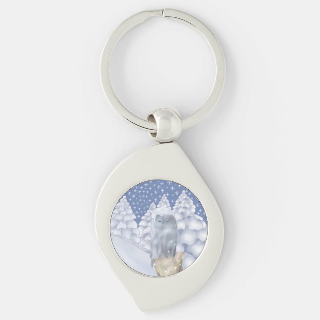 Chaveiro Eule im Schnee  (Frente)