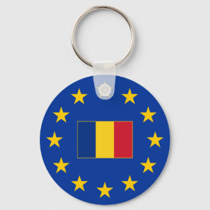 Chaveiro European Union Romania Basic Button Keychain