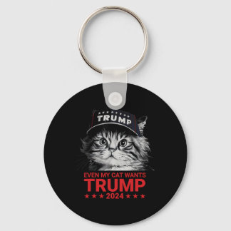 Chaveiro Even My Cat Wants Trump 2024 Funny American Cat Pr
