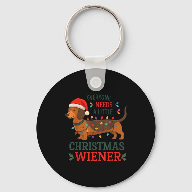 Chaveiro Everyone Need Weiner Dog Christmas Dachshund Pajam (Frente)