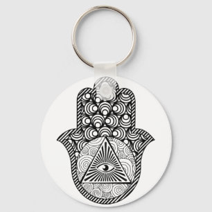 Chaveiro Evil Eye Protection Hamsa Button Keychain