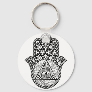 Chaveiro Evil Eye Protection Hamsa Button Keychain