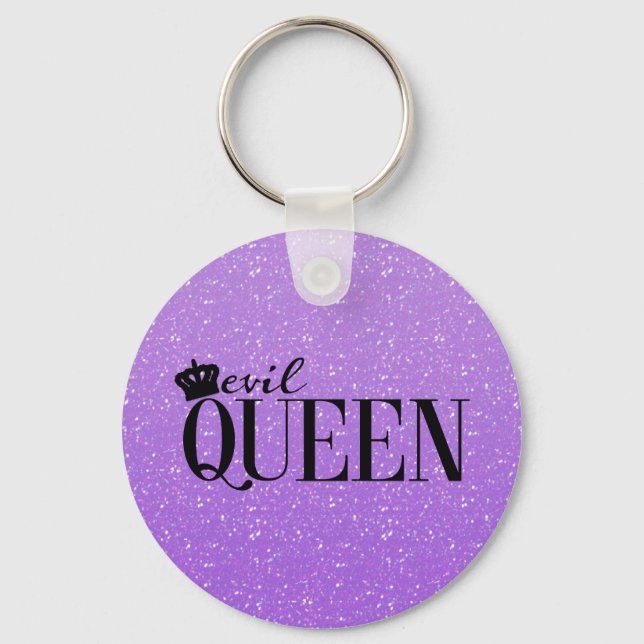 Chaveiro EVIL QUEEN Pulseira de Chave Glam Glitter Roxo (Frente)