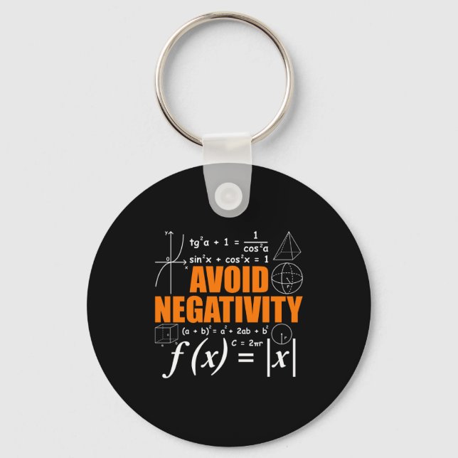 Chaveiro Evite a Negatividade Divertida Matemática Matemáti (Frente)