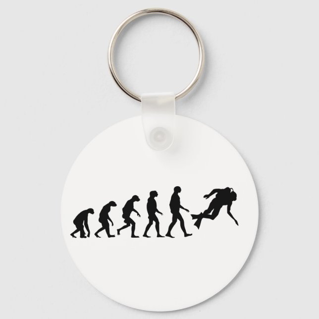 Chaveiro Evolução do mergulho de Scuba (Frente)