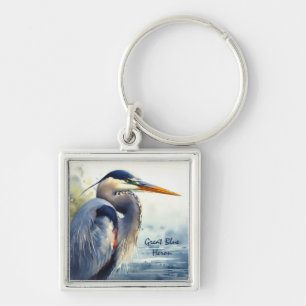 Chaveiro Excelente Blue Heron Wildlife Wetlands Bird Art Na