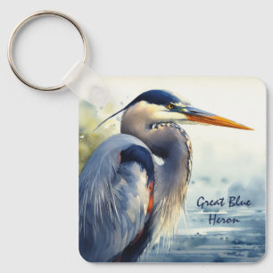 Chaveiro Excelente Blue Heron Wildlife Wetlands Bird Art Na