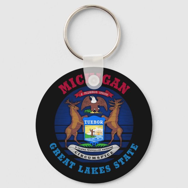 Chaveiro Excelente MICHIGAN LAKES STATE FLAG KEY (Frente)