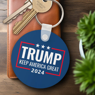 Chaveiro Excelente Trump 2024 Keep America - azul vermelho