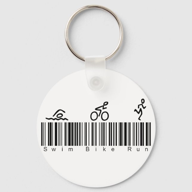 Chaveiro Execução de Bike de Natação de Código do bar (Frente)