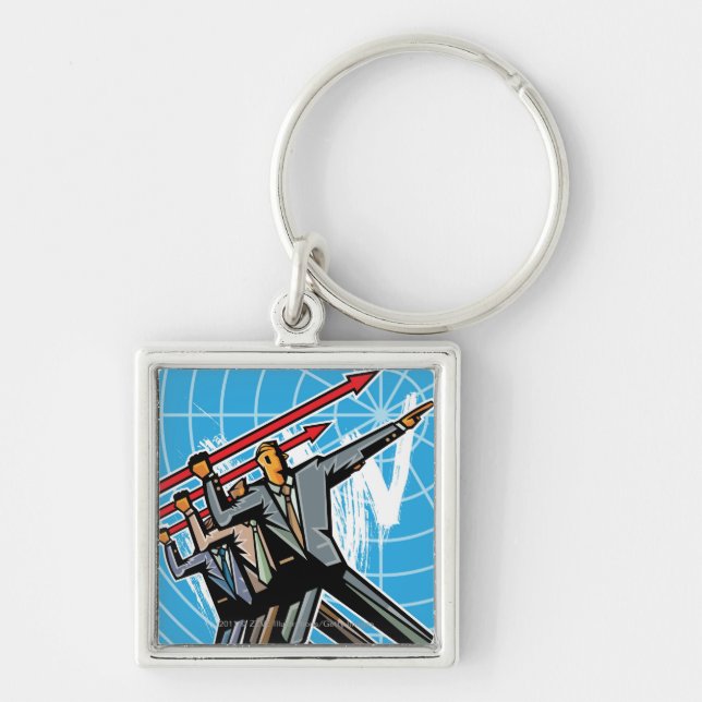 Chaveiro Executivos que jogam o sinal da seta (Frente)