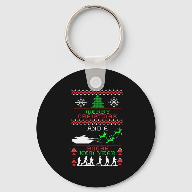 Chaveiro Exército Feliz de Natal Ano Novo (Frente)
