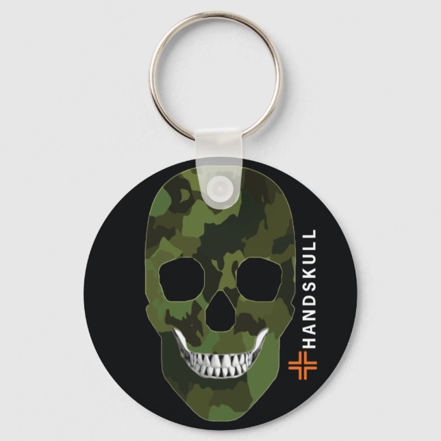 Chaveiro Exército HANDSKULL,Caveira Feliz,Bandeira do Exérc (Frente)