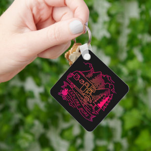 Chaveiro Explore Mais Camper Rosa Van Mountain Lover