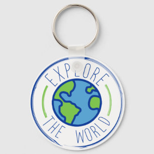 Chaveiro explore o adesivo viagem mundial