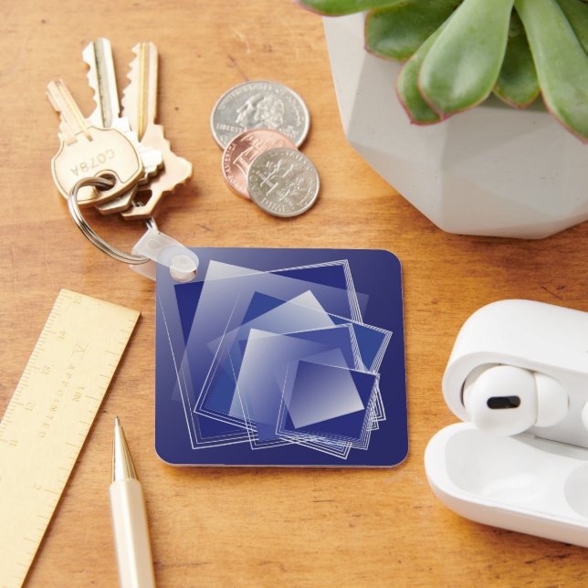 Chaveiro Explosão de geometria azul (Mesa)