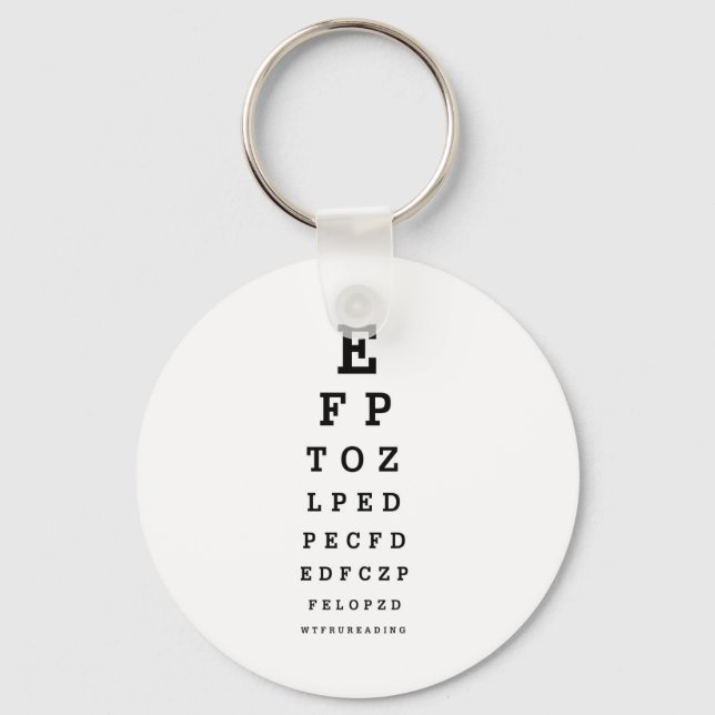 Chaveiro EYE CHART - Humor WTF RU READING (Frente)