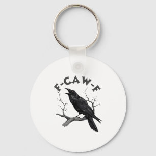 Chaveiro F-caw-f Black Crow Pun Funny Bird Cawing Grunge Ha
