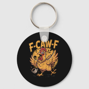 Chaveiro F-Caw-F Café Galo Frango Pássaro Engraçado F-Caw-F