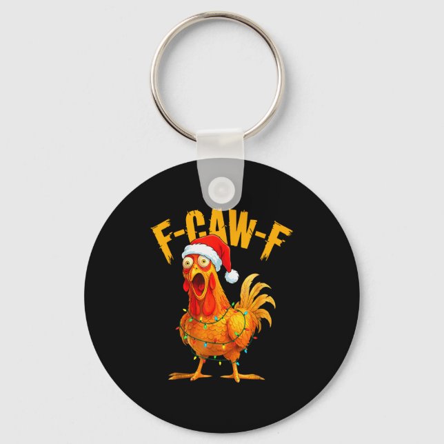 Chaveiro F-caw-f Chicken Fcawf Chicken Christmas Light Sant (Frente)