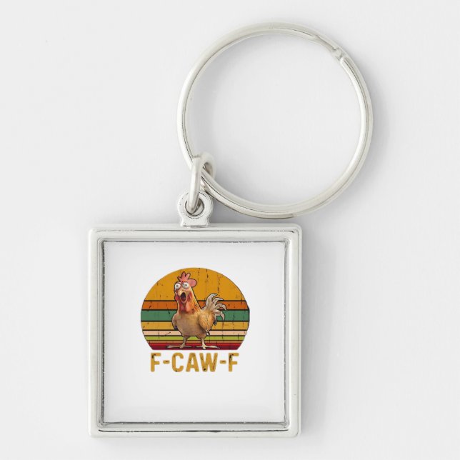 Chaveiro F-Caw-F Chicken Humor Essential Minimal Clean (Frente)