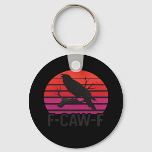 Chaveiro F-Caw-F Corvo Engraçado Clássico Minimal Limpo