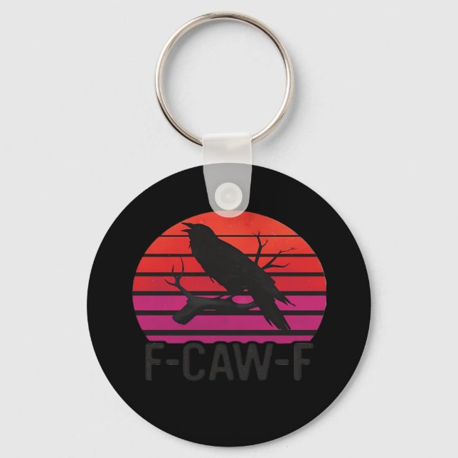 Chaveiro F-Caw-F Corvo Engraçado Clássico Minimal Limpo (Frente)