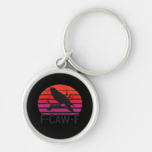 Chaveiro F-Caw-F Corvo Engraçado Clássico Minimalista Limpo