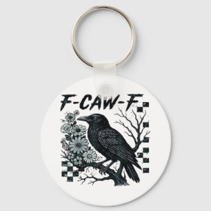 Chaveiro F-Caw-F Corvo Pássaro Retro Clássico