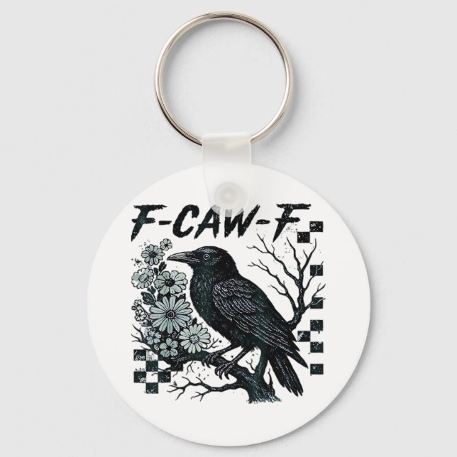 Chaveiro F-Caw-F Corvo Pássaro Retro Clássico (Frente)
