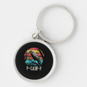 Chaveiro F-Caw-F Corvo Retro Pôr do Sol Trocadilho Pássaro