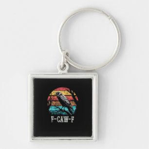 Chaveiro F-Caw-F Corvo Retro Pôr do Sol Trocadilho Pássaro