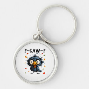 Chaveiro F-Caw-F Corvo Trocadilho Pássaro Engraçado Grunge