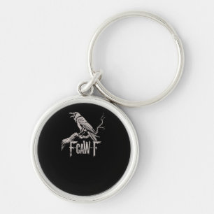 Chaveiro F-Caw-F Corvo Trocadilho Pássaro Engraçado Grunge 