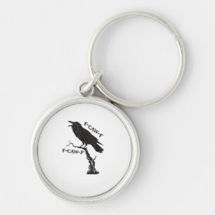 Chaveiro F-Caw-F Corvo Trocadilho Pássaro Engraçado Grunge
