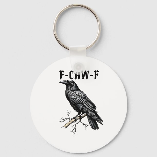 Chaveiro F Caw F Crow, F-Caw-F Passarinho Fofo Meme (Frente)