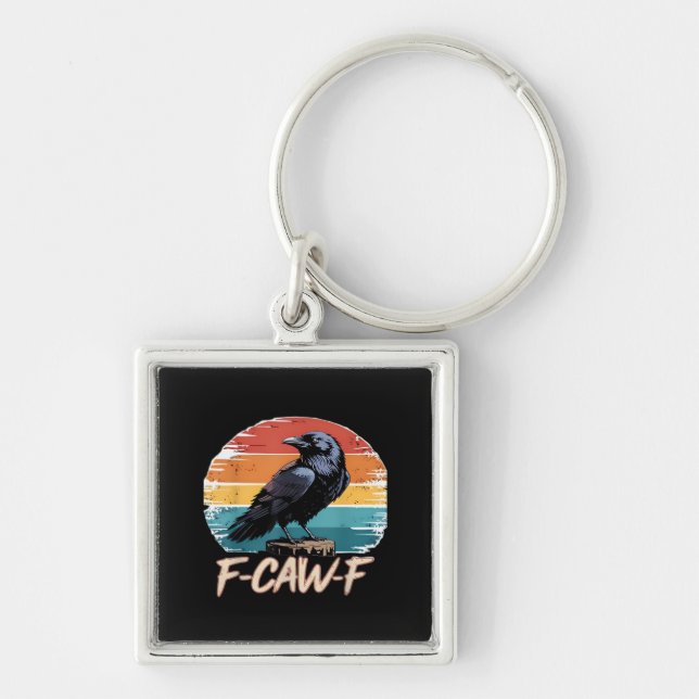 Chaveiro F-Caw-F Crow Humor Funny Gothic Retro Classic (Frente)