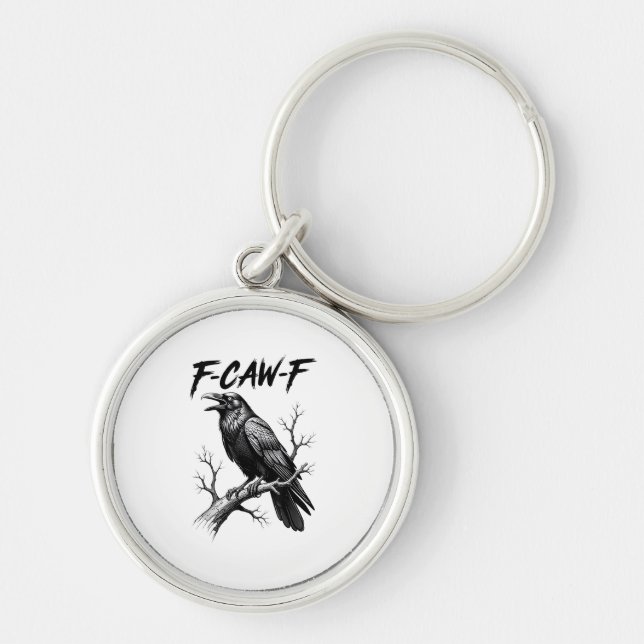 Chaveiro F Caw F Crow Lover Raven Meme Classic Style (Frente)