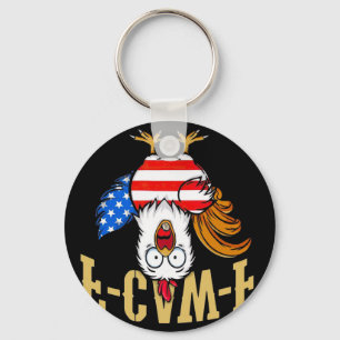 Chaveiro F-caw-f Humor de Frango Engraçado Bandeira dos EUA