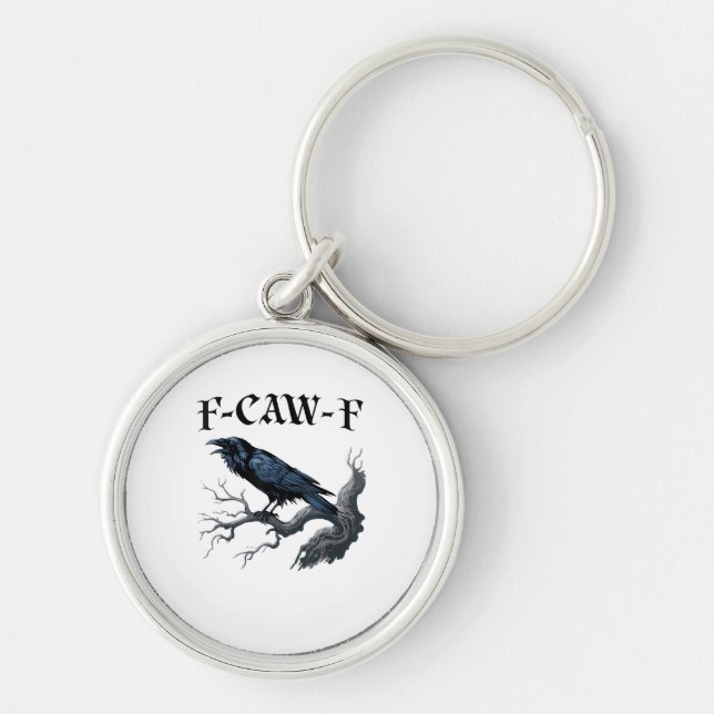 Chaveiro F-Caw-F Pássaro Engraçado Corvo (Frente)
