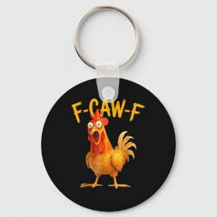Chaveiro F-Caw-F Trocadilho Galo Frango Cacarejando Grunge