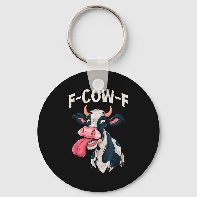 Chaveiro F-cow-f Funny Meme Fcowf Cow Men Women  (Frente)