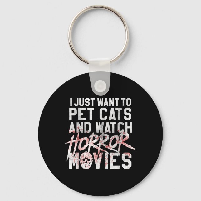 Chaveiro Fã de Filme de Terror Engraçado - Presente para Am (Frente)