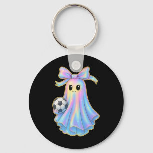 Chaveiro Fã de Futebol Fantasma Fofo Pastel Halloween Coque