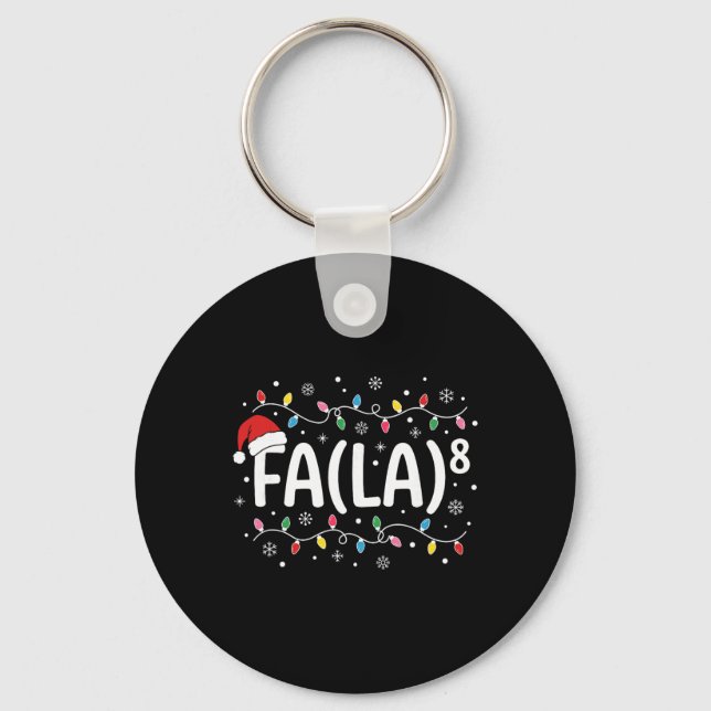 Chaveiro Fa La 8 Canção de Natal Engraçada Papai Noel Profe (Frente)