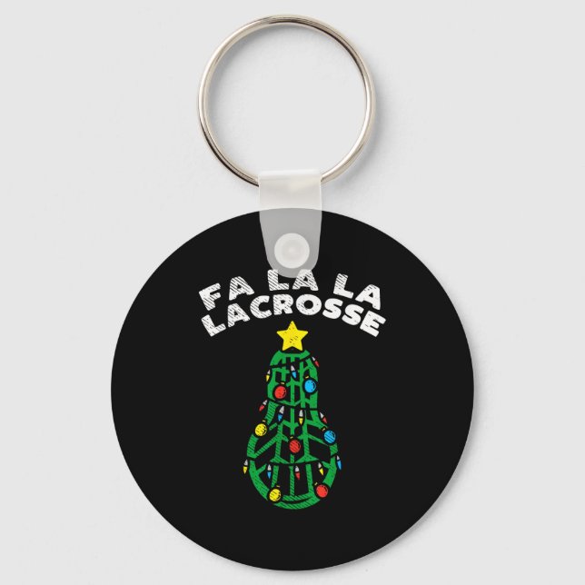 Chaveiro Fa La Lacrosse Funny Christmas Lax Player Goalie T (Frente)