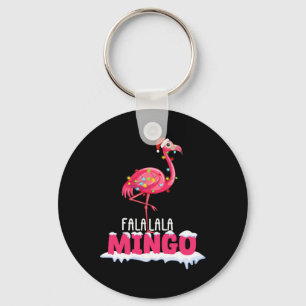Chaveiro Fa La Mingo Flamingo Natal Bonito Chapéu Vermelho 