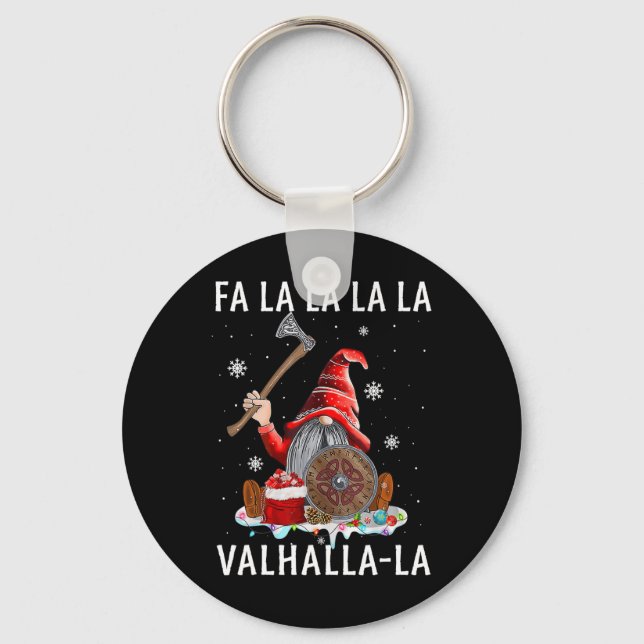 Chaveiro Fa La Valhalla Xmas Gnome Beard Viking Arma C (Frente)