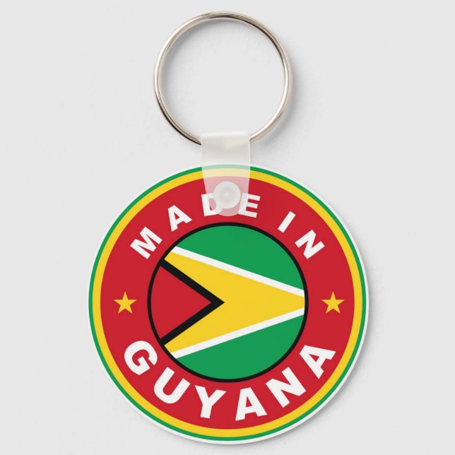 Chaveiro fabricado na guyana country flag (Frente)